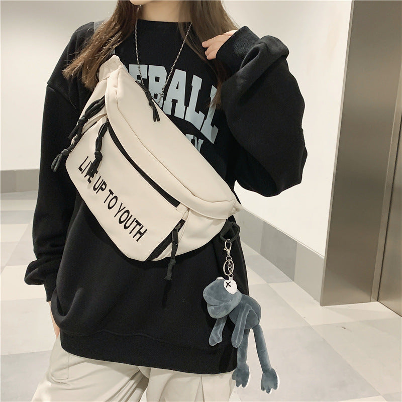 Chest Bag Men's Sports Style With Letters Small Waist Messenger Bag Women