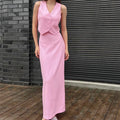 Sleeveless Vest Split Skirt Suit For Women