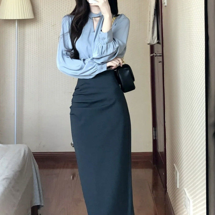 Sophisticated Commuter Professional Shirt Skirt For Women