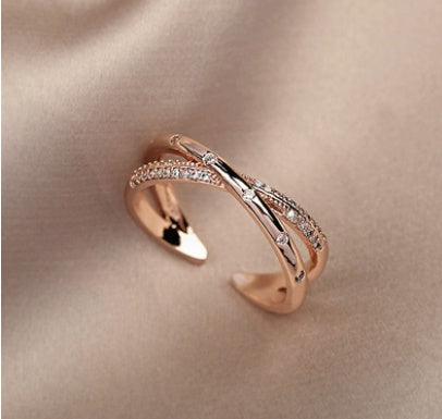 Woven Twisted Opening Ring Women