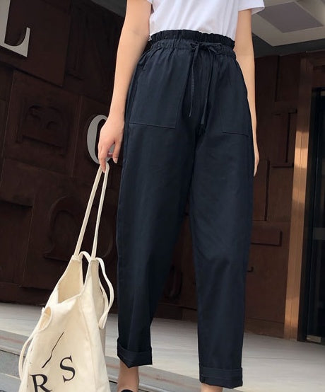 Cotton Cropped Trousers Women Loose Harem Pants casual Pants Thin Section