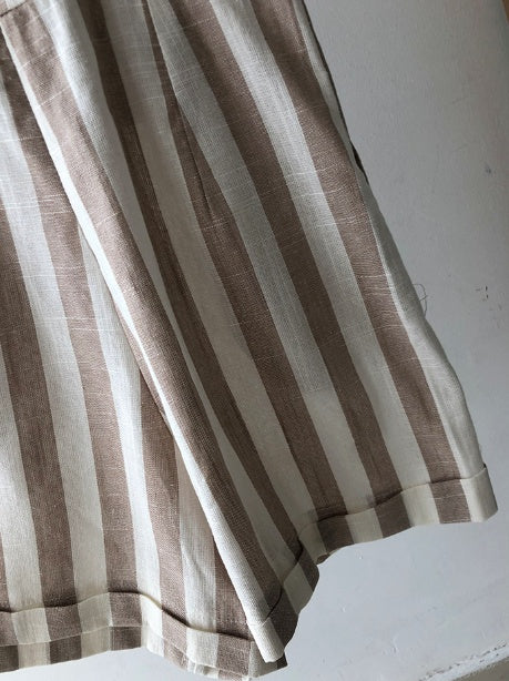 European and American style spring new sexy backless striped sling jumpsuit high waist slimming wild jumpsuit shorts