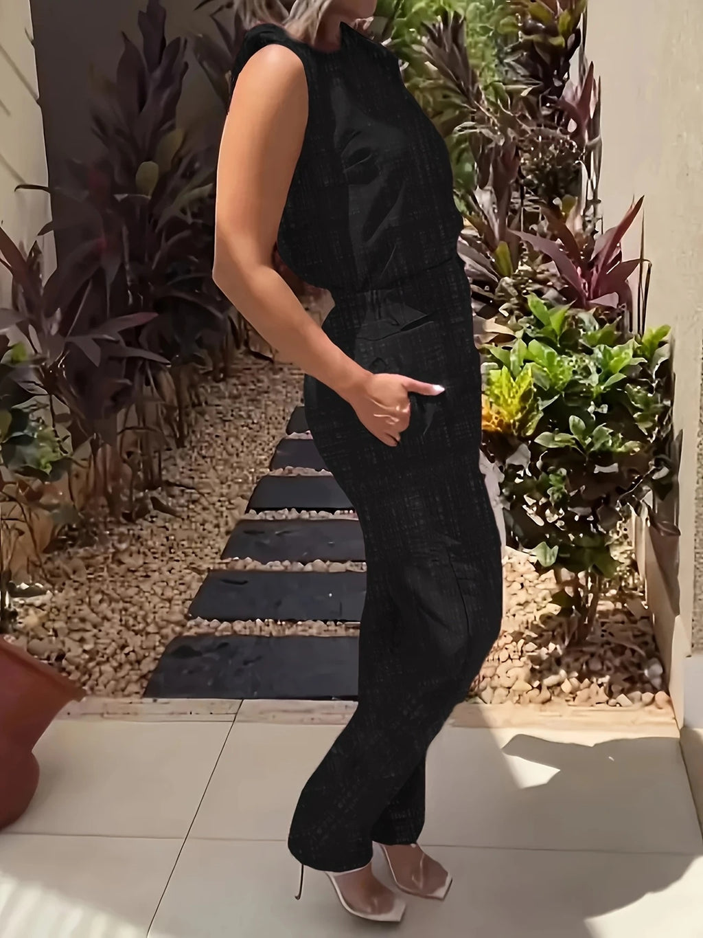 Polyester Fiber Top Pants For Women