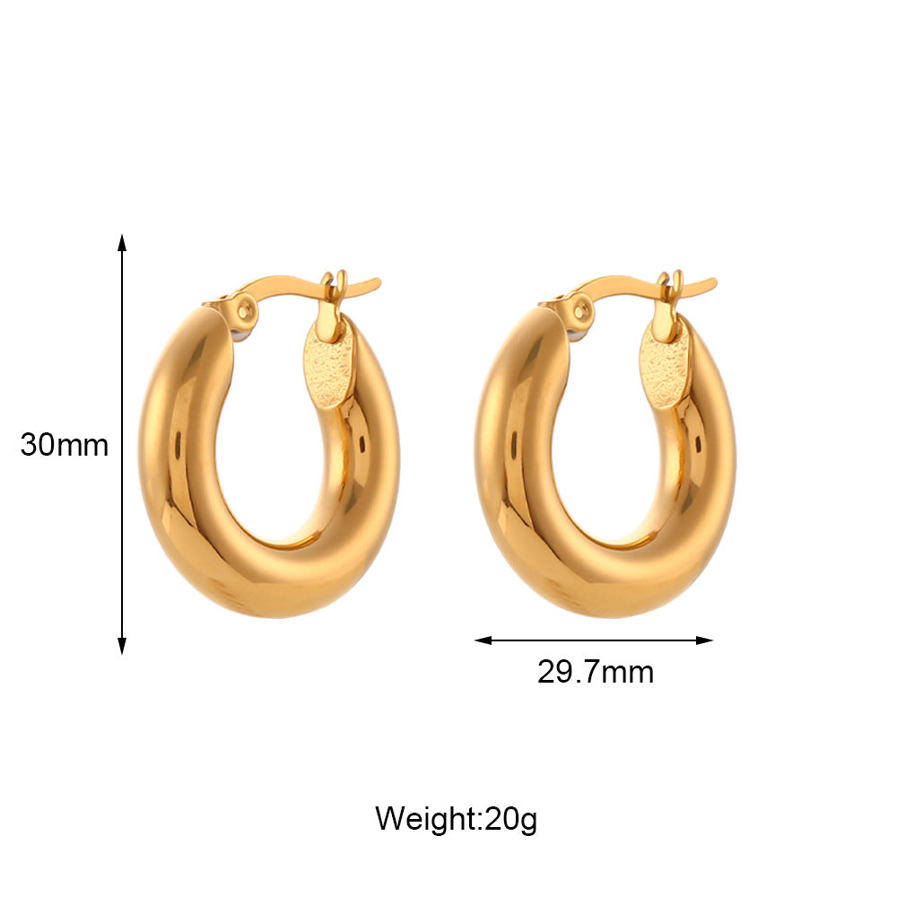 Cylindrical Hollow Ear Ring Women