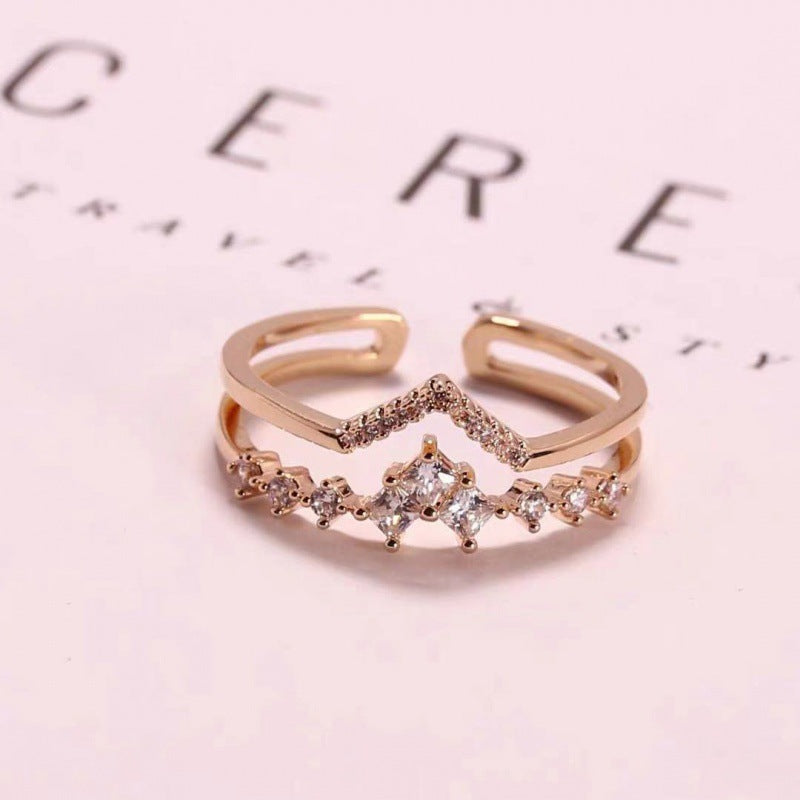 Woven Twisted Opening Ring Women