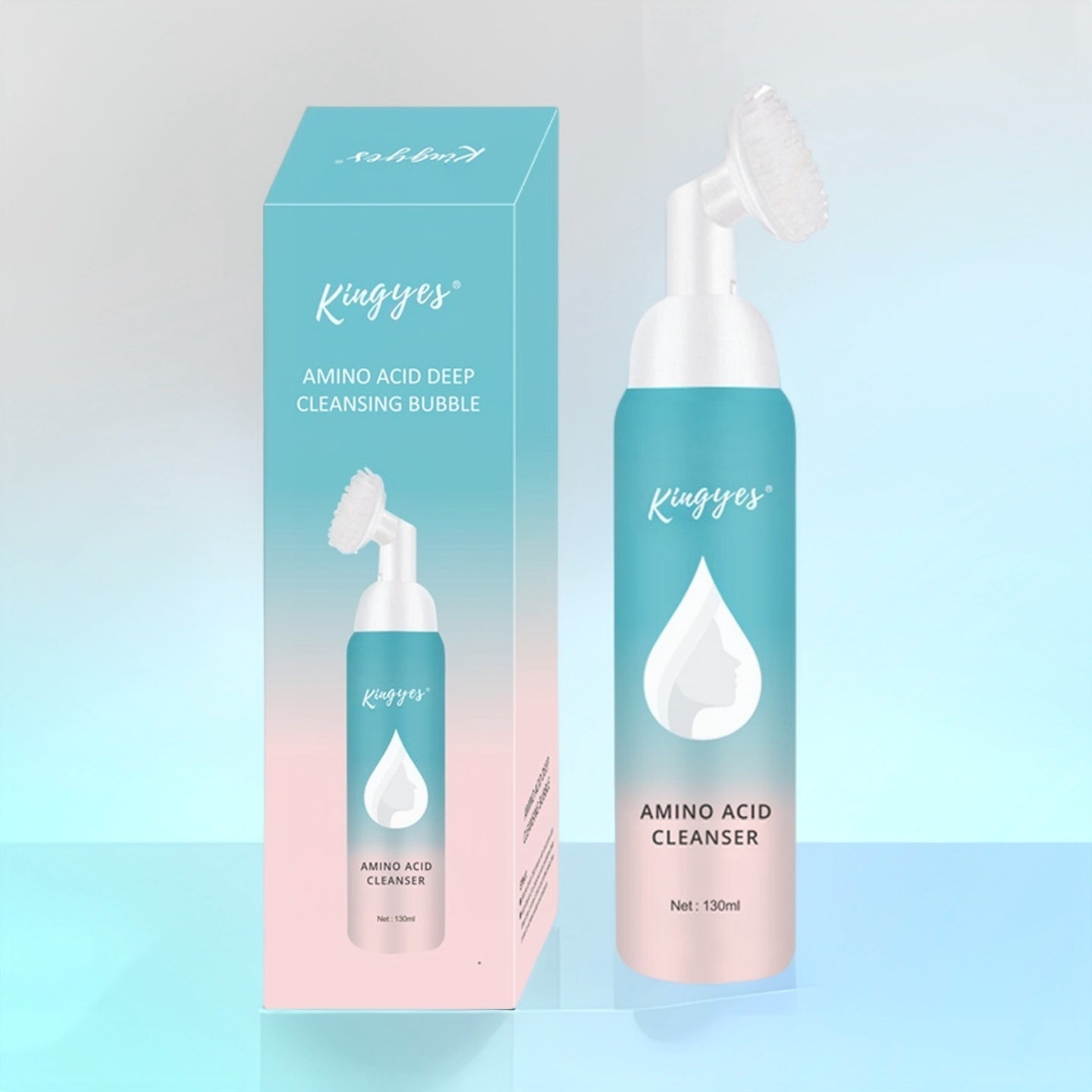 Facial Cleanser, Foaming Cleanser, Amino Acid Facial Cleanser With Facial Cleansing Brush For Men And Women