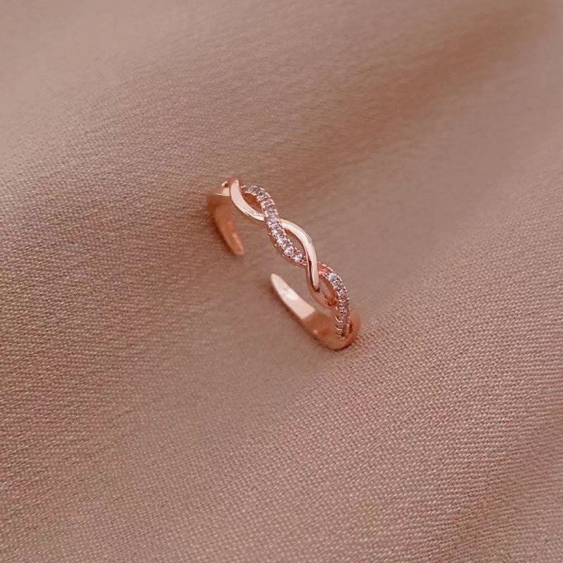 Woven Twisted Opening Ring Women