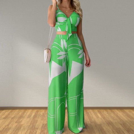 Printed Casual Pants Set For Women