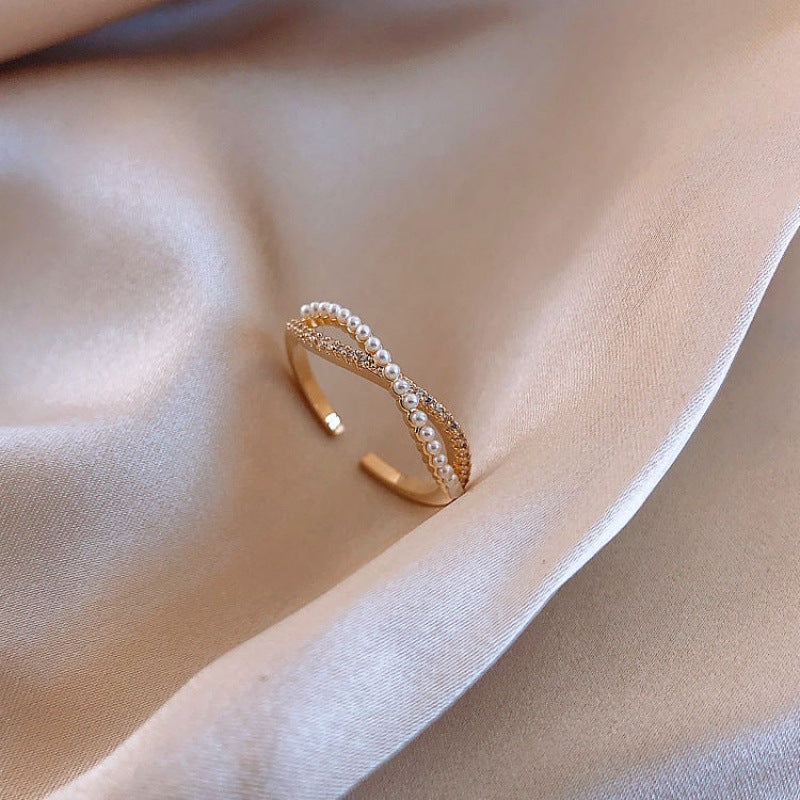 Woven Twisted Opening Ring Women