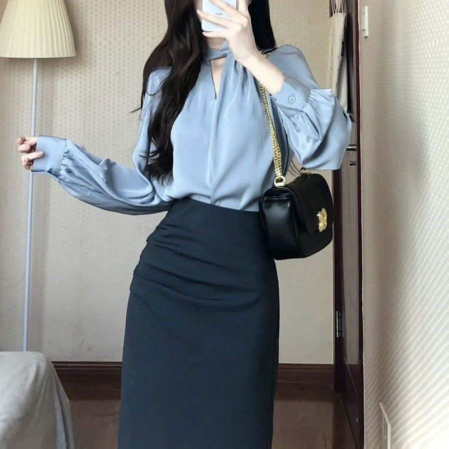 Sophisticated Commuter Professional Shirt Skirt For Women