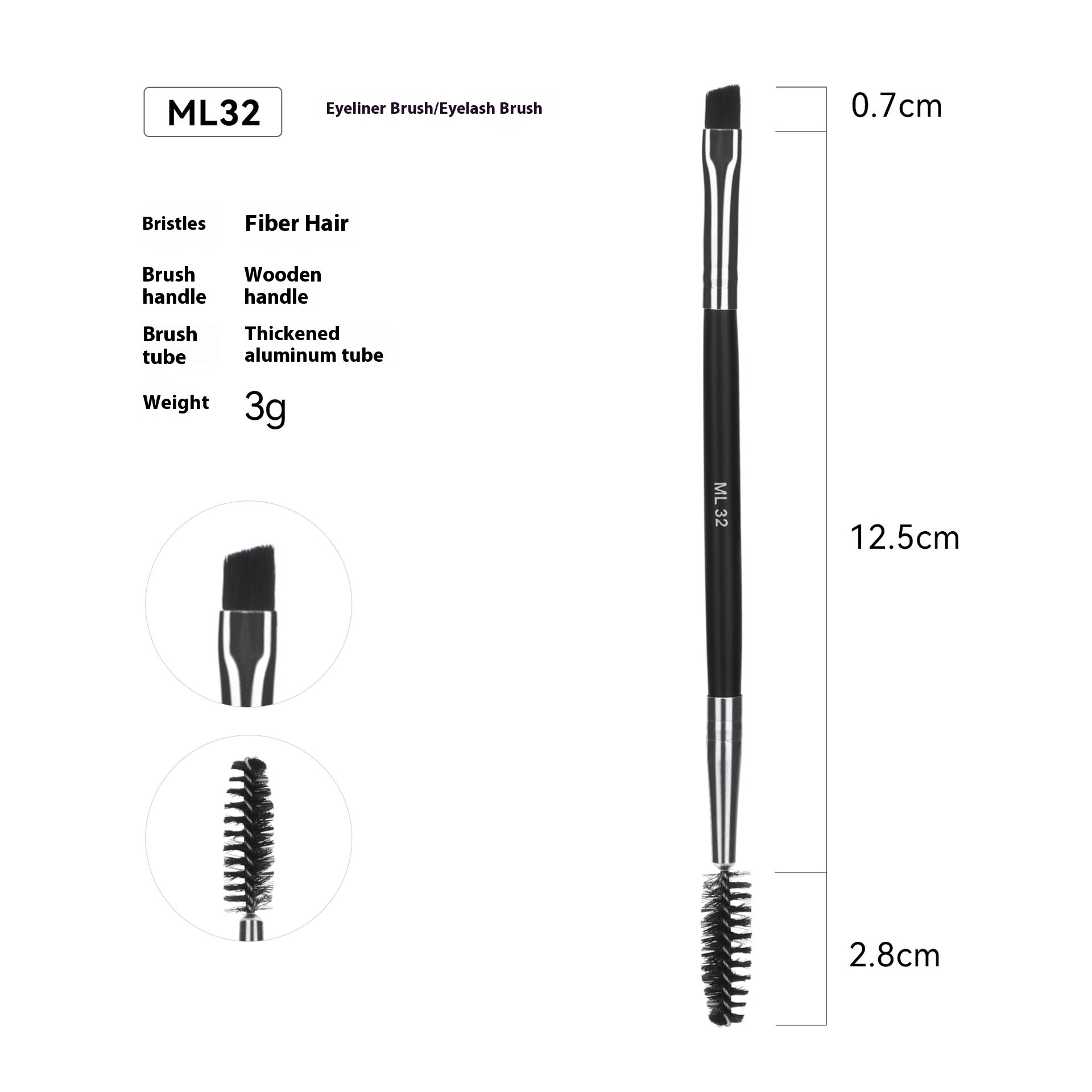 Cross-border Hot Sale Amazon Can Bulk 32 PCs Brush Suit Single Makeup Brush Leather Bag With Wooden Handle