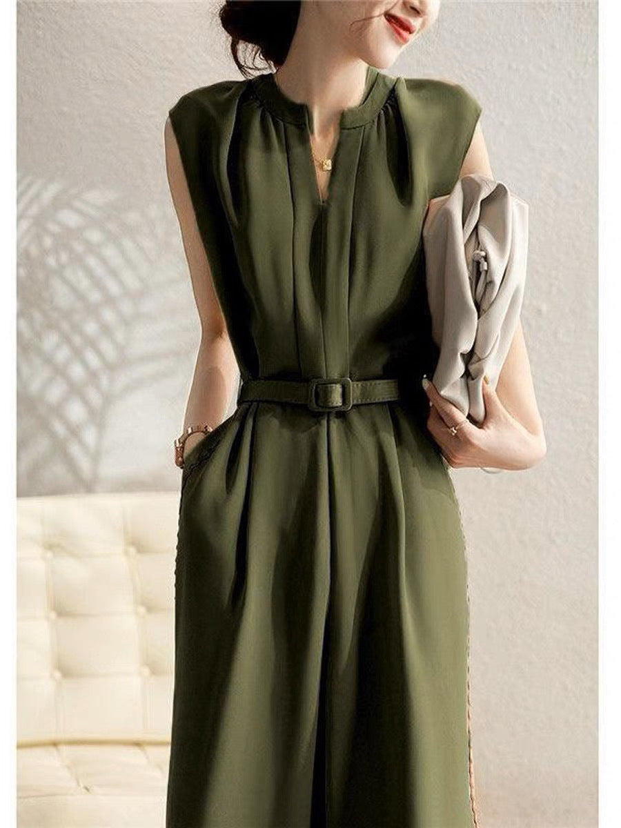 Elegant Pure Color Slimming Jumpsuit For Women