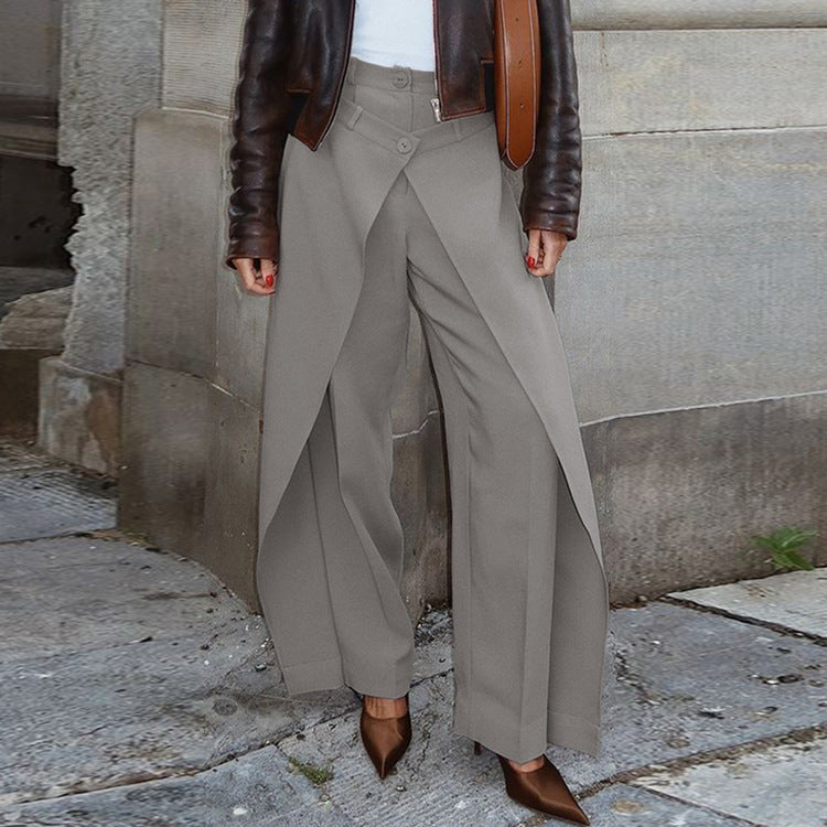 Irregular Casual Wide-leg Pants