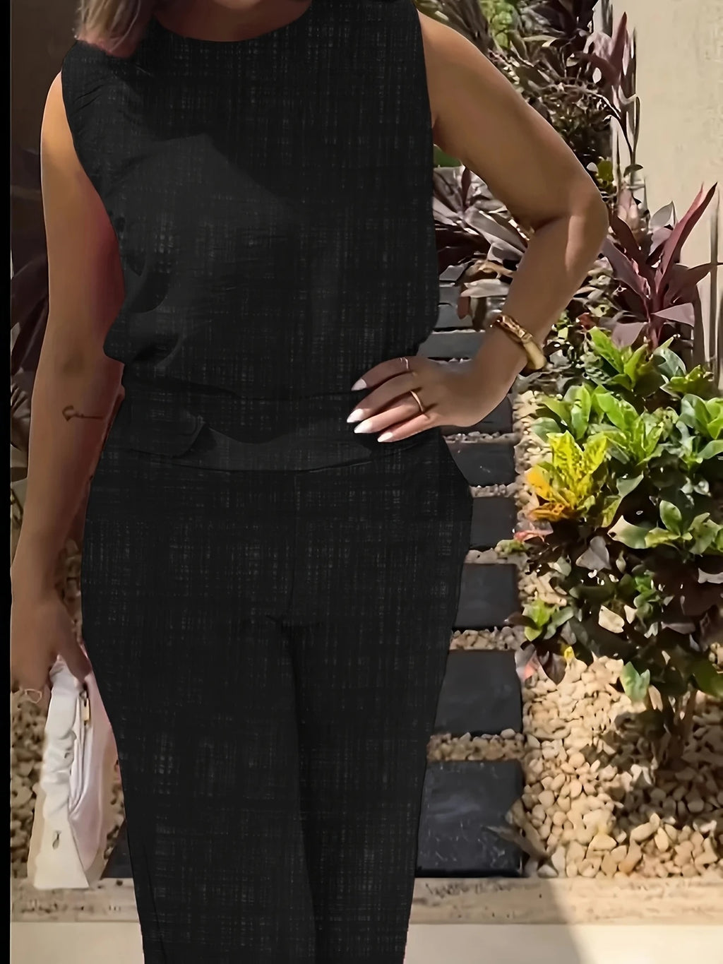 Polyester Fiber Top Pants For Women