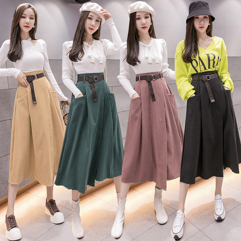 Mid-length Woolen Skirt Women Korean Style