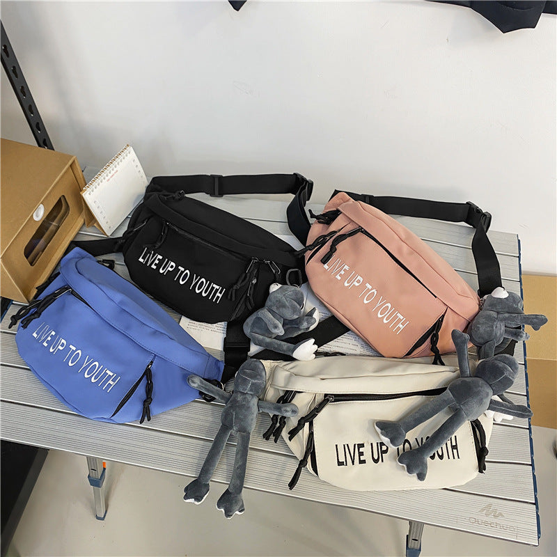 Chest Bag Men's Sports Style With Letters Small Waist Messenger Bag Women