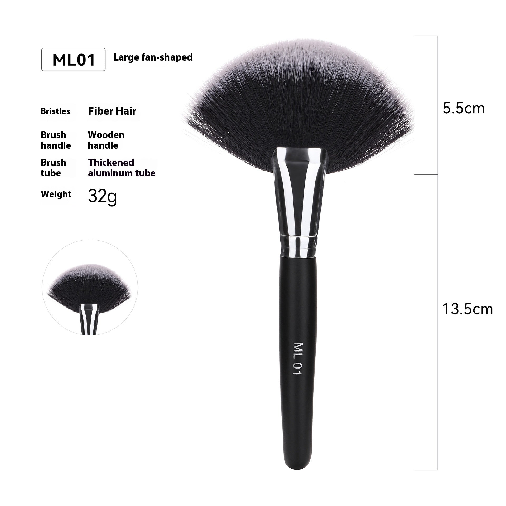 Cross-border Hot Sale Amazon Can Bulk 32 PCs Brush Suit Single Makeup Brush Leather Bag With Wooden Handle