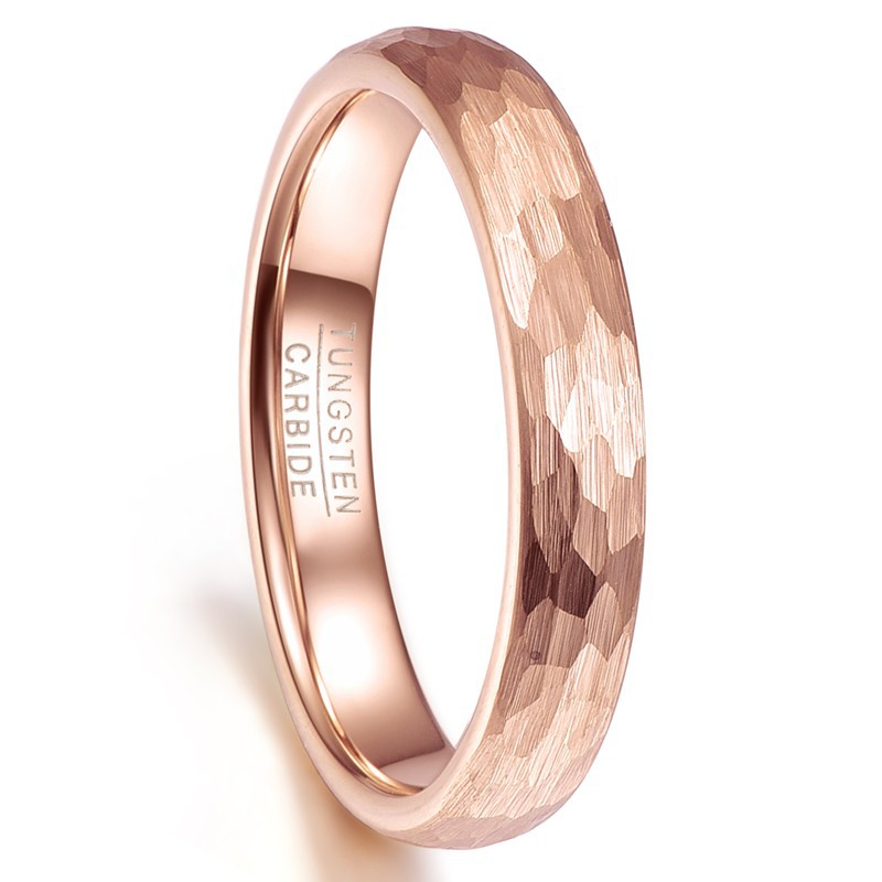 6mm-wide Rose Gold Faceted Ring