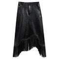 Dark Style Asymmetric Tassel Leather Skirt Women