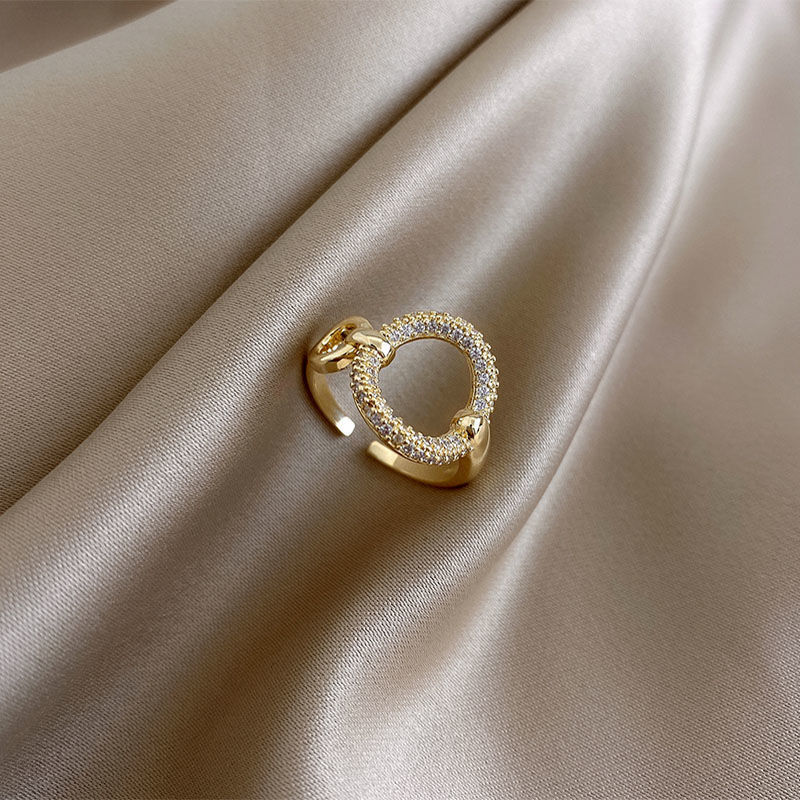 Woven Twisted Opening Ring Women