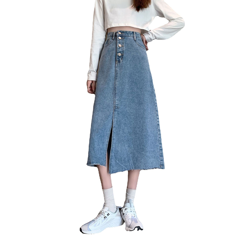 Split Denim Skirt For Women In Summer