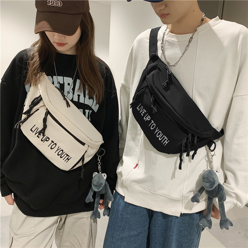 Chest Bag Men's Sports Style With Letters Small Waist Messenger Bag Women