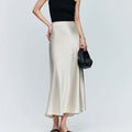 Water-wave-patterned Midi Skirt