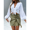 Casual Lace-up Skirt INS Holiday Style Personality Short Skirt Women