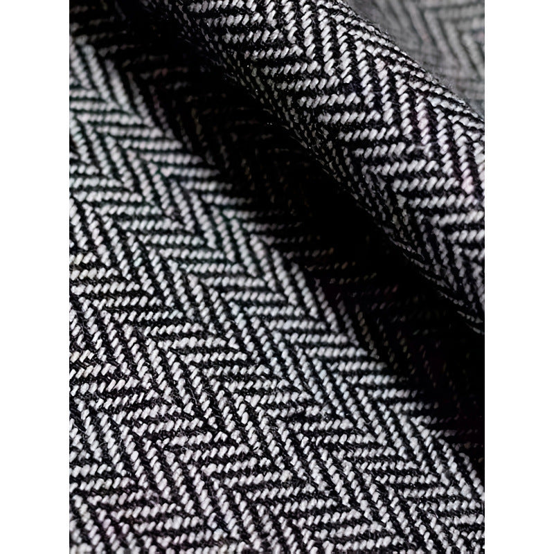 Elegant High-waisted Tweed Wide-leg Pants For Fall