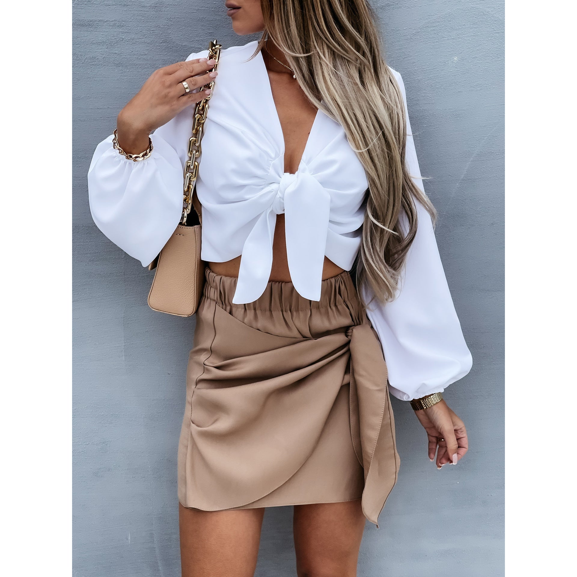 Casual Lace-up Skirt INS Holiday Style Personality Short Skirt Women