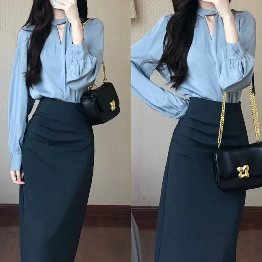 Sophisticated Commuter Professional Shirt Skirt For Women