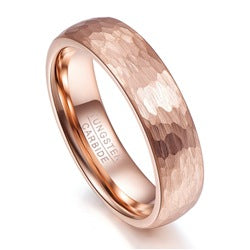 6mm-wide Rose Gold Faceted Ring