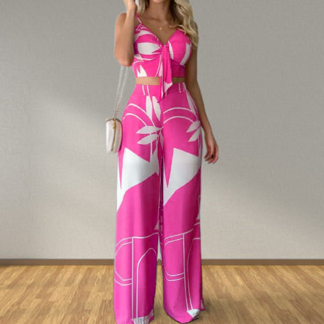 Printed Casual Pants Set For Women