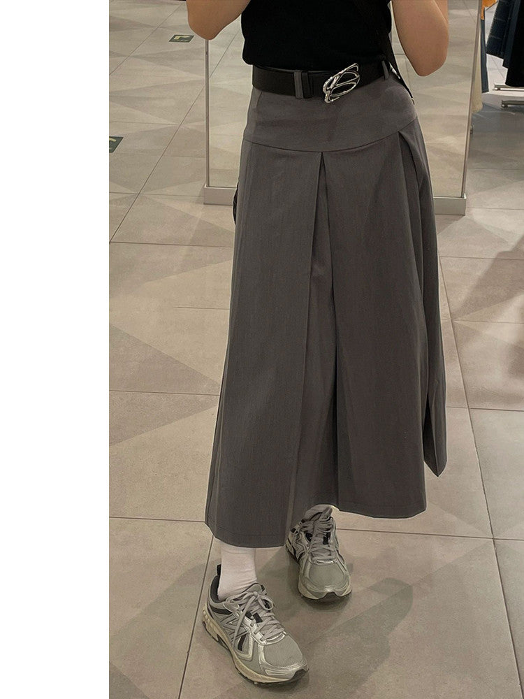 Grey Suit Skirt High Waist For Women